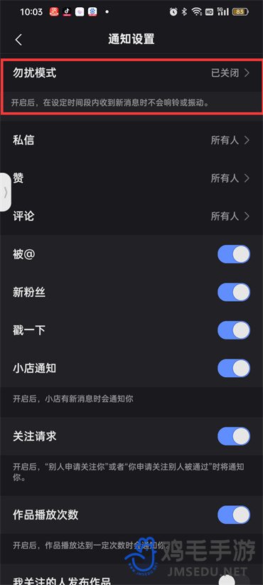 《快手》勿扰模式设置方法